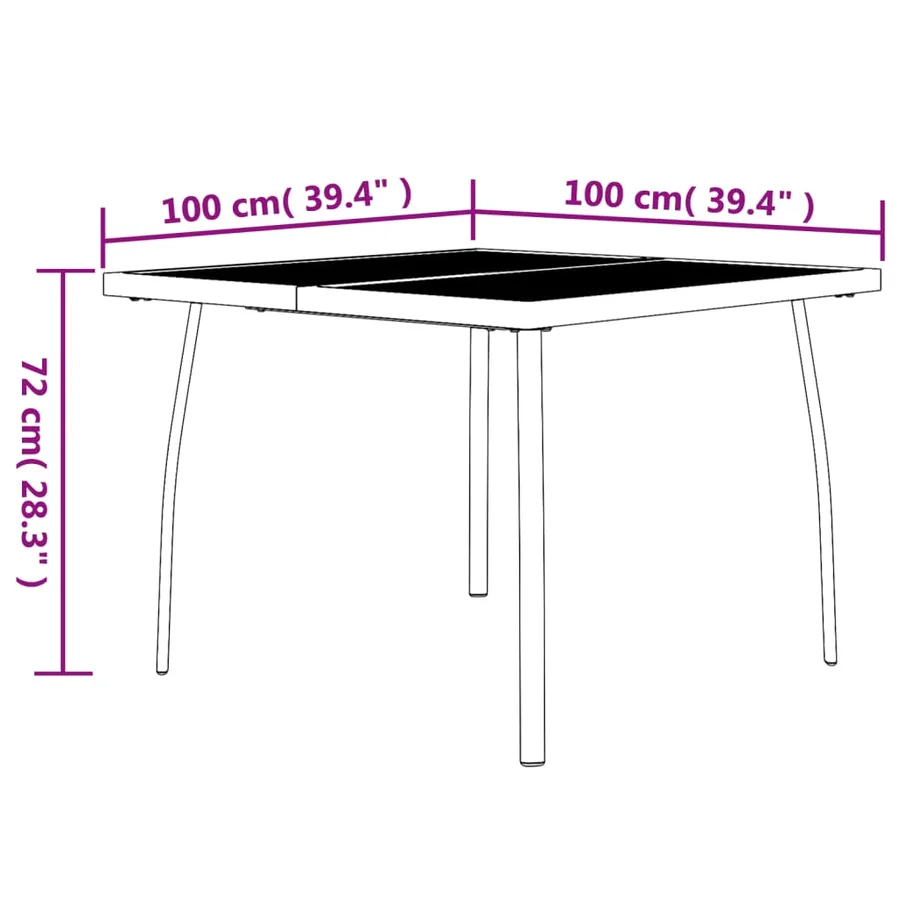 Ensemble à manger de jardin 5 pcs anthracite acier - 11
