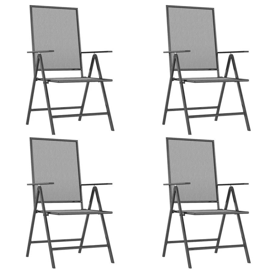 Ensemble à manger de jardin 5 pcs anthracite acier - 4