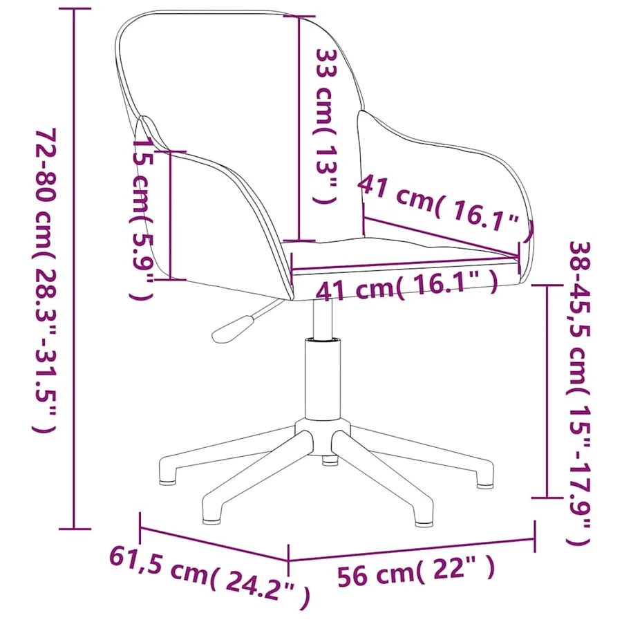 Chaises pivotantes à manger lot de 2 Jaune Velours - 10