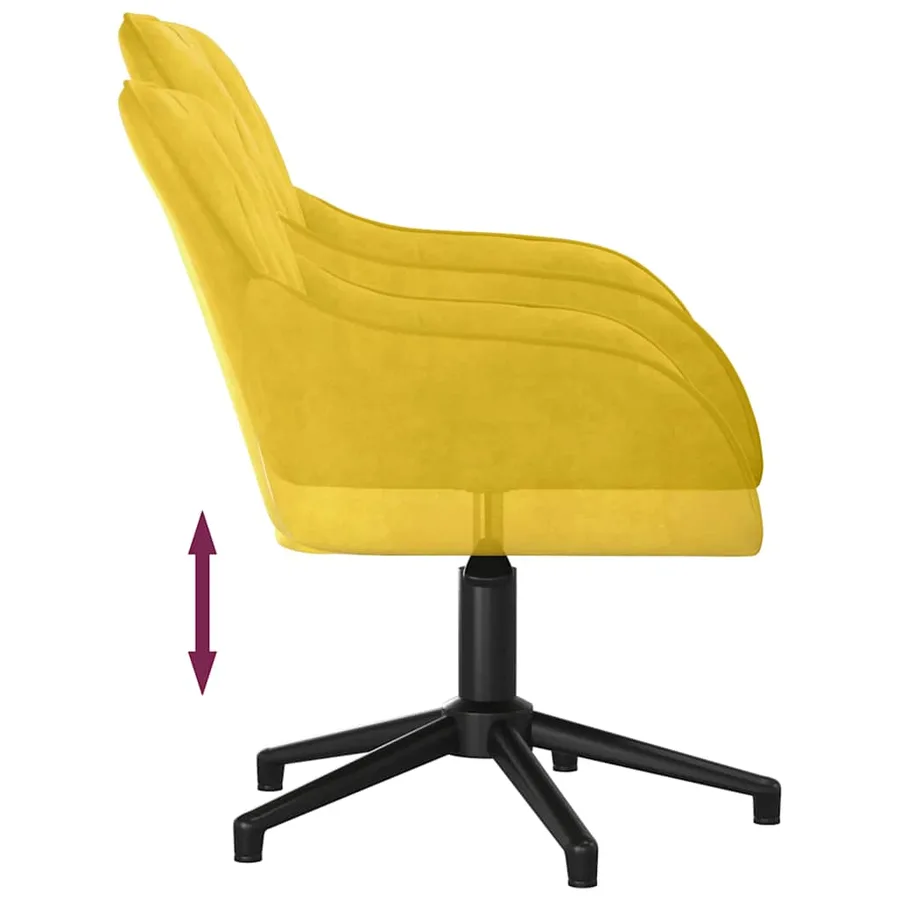 Chaises pivotantes à manger lot de 2 Jaune Velours - 7
