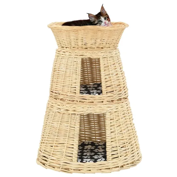 Ensemble de panier pour chats 3 pcs avec coussins 47x34x60 cm