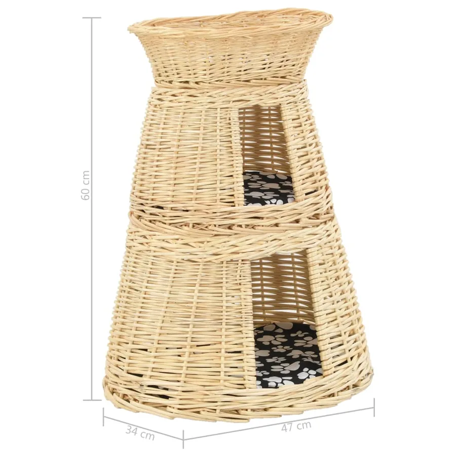 Ensemble de panier pour chats 3 pcs avec coussins 47x34x60 cm - 11