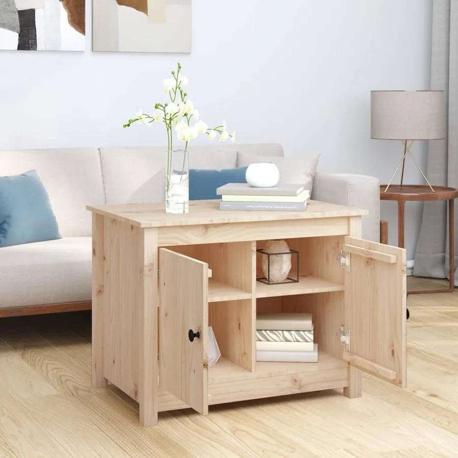 Table basse 71x49x55 cm Bois massif de pin - 3