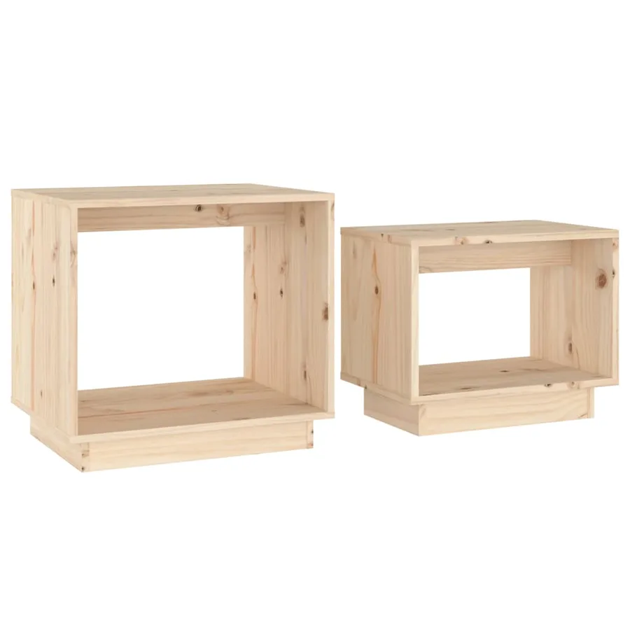Tables basses gigognes 2 pcs Bois de pin massif - 2