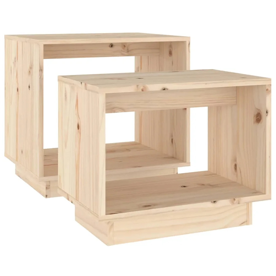 Tables basses gigognes 2 pcs Bois de pin massif - 5