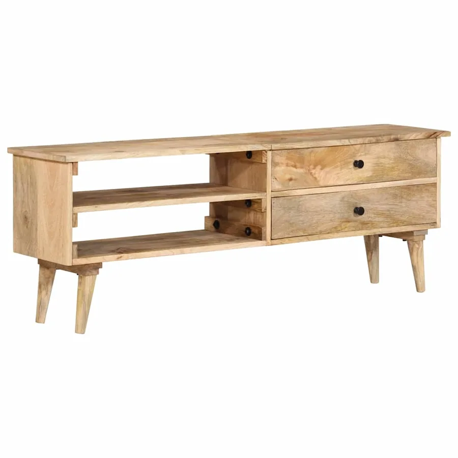 Meuble TV 140x30x50 cm Bois de manguier massif