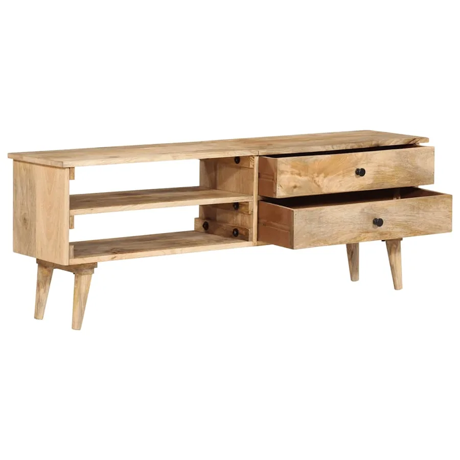 Meuble TV 140x30x50 cm Bois de manguier massif - 2