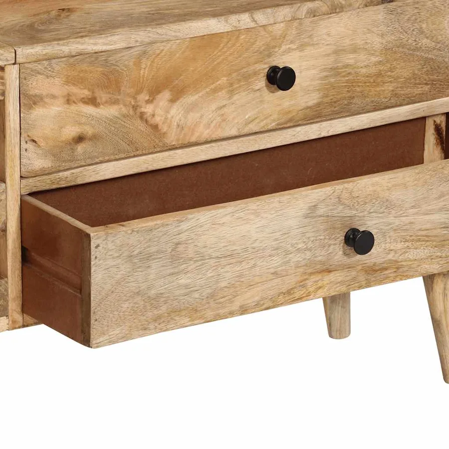 Meuble TV 140x30x50 cm Bois de manguier massif - 6