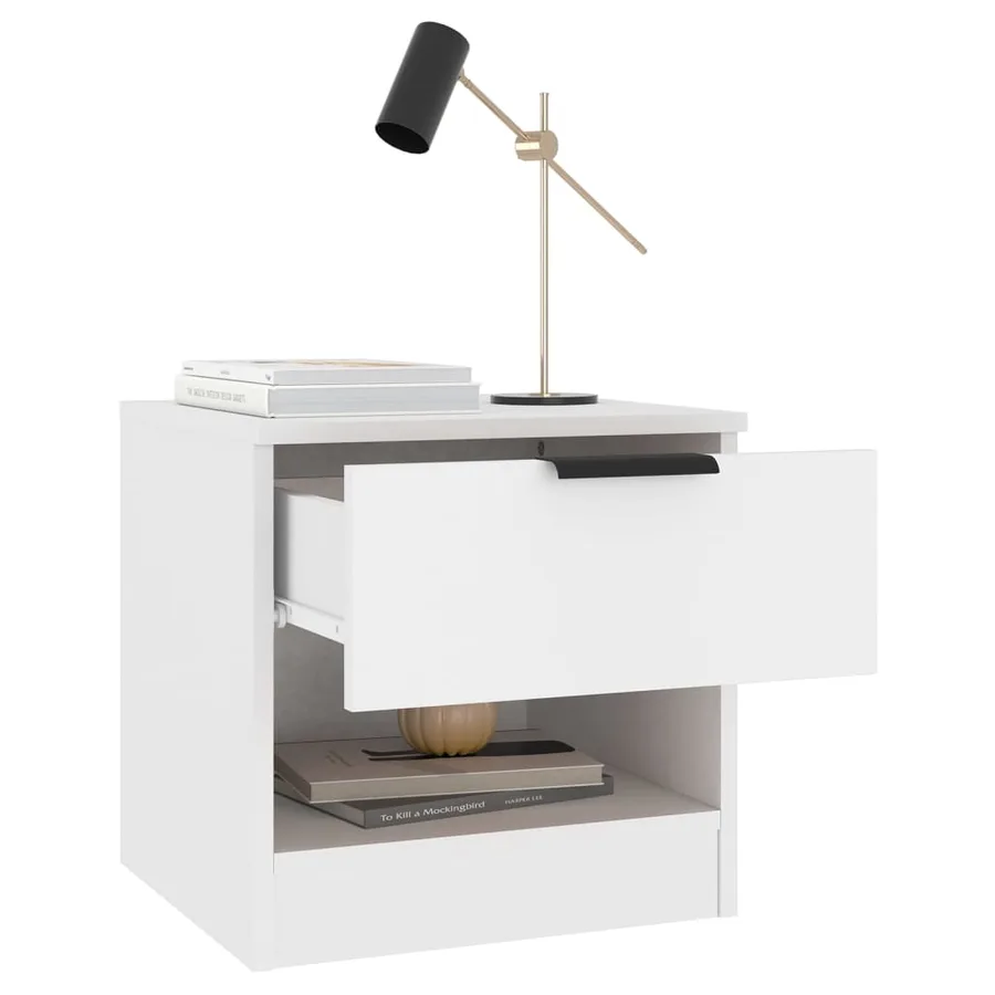 Tables de chevet 2 pcs Blanc Bois d'ingénierie - 6