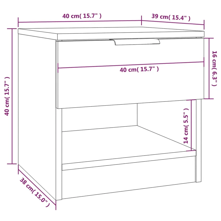 Tables de chevet 2 pcs Blanc Bois d'ingénierie - 7
