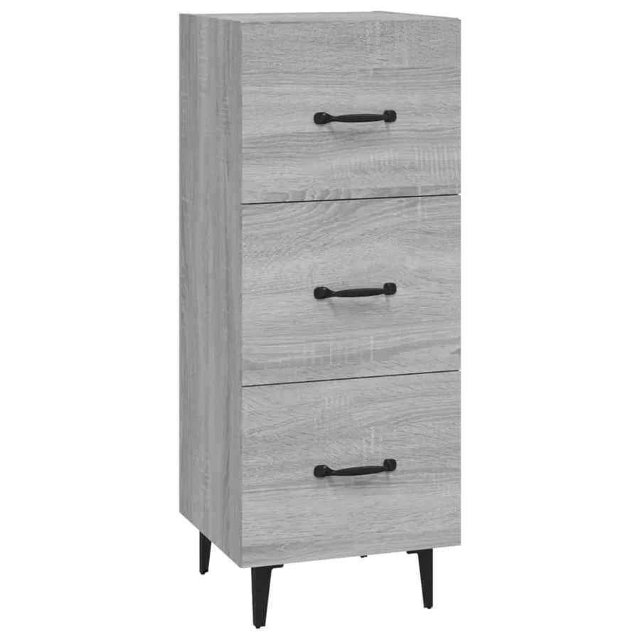 Buffet Sonoma gris 34,5x34x90 cm Bois d'ingénierie - 2