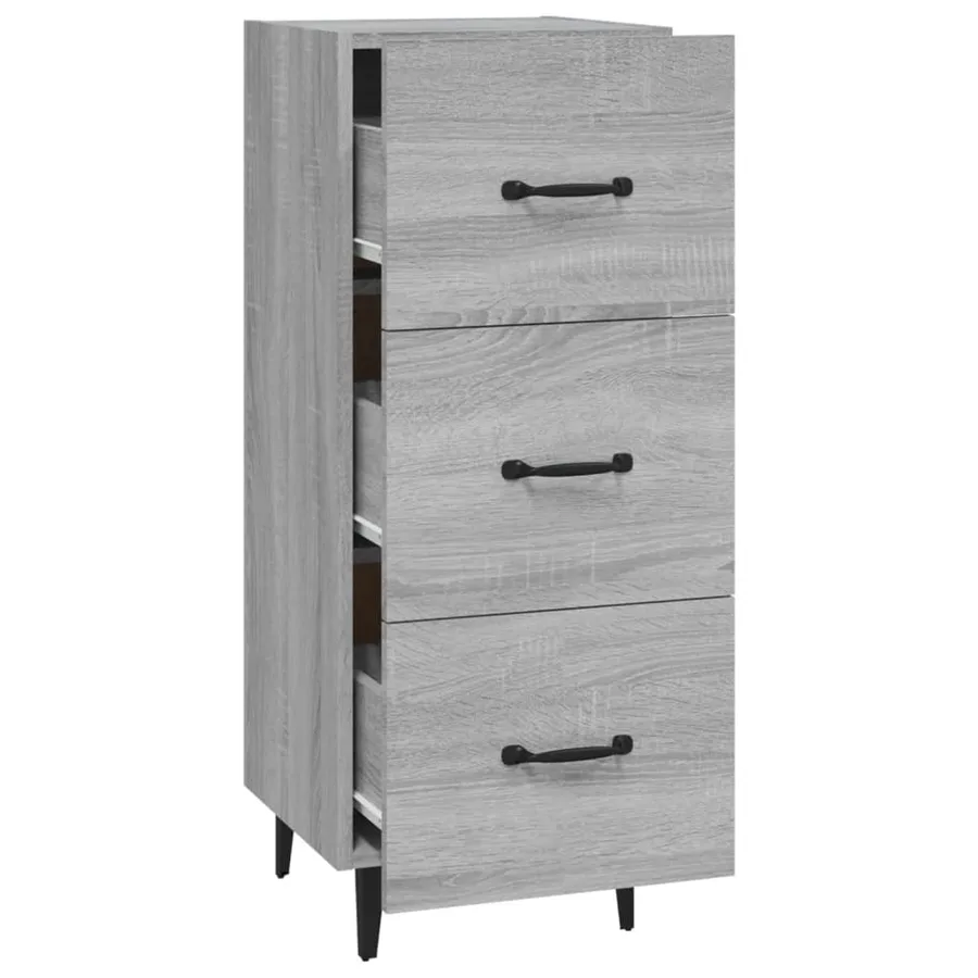 Buffet Sonoma gris 34,5x34x90 cm Bois d'ingénierie - 6