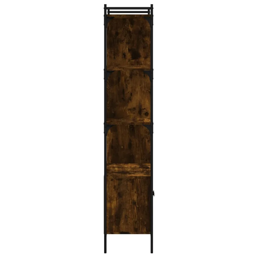 Bibliothèque avec portes chêne fumé 76,5x30x154,5 cm - 6