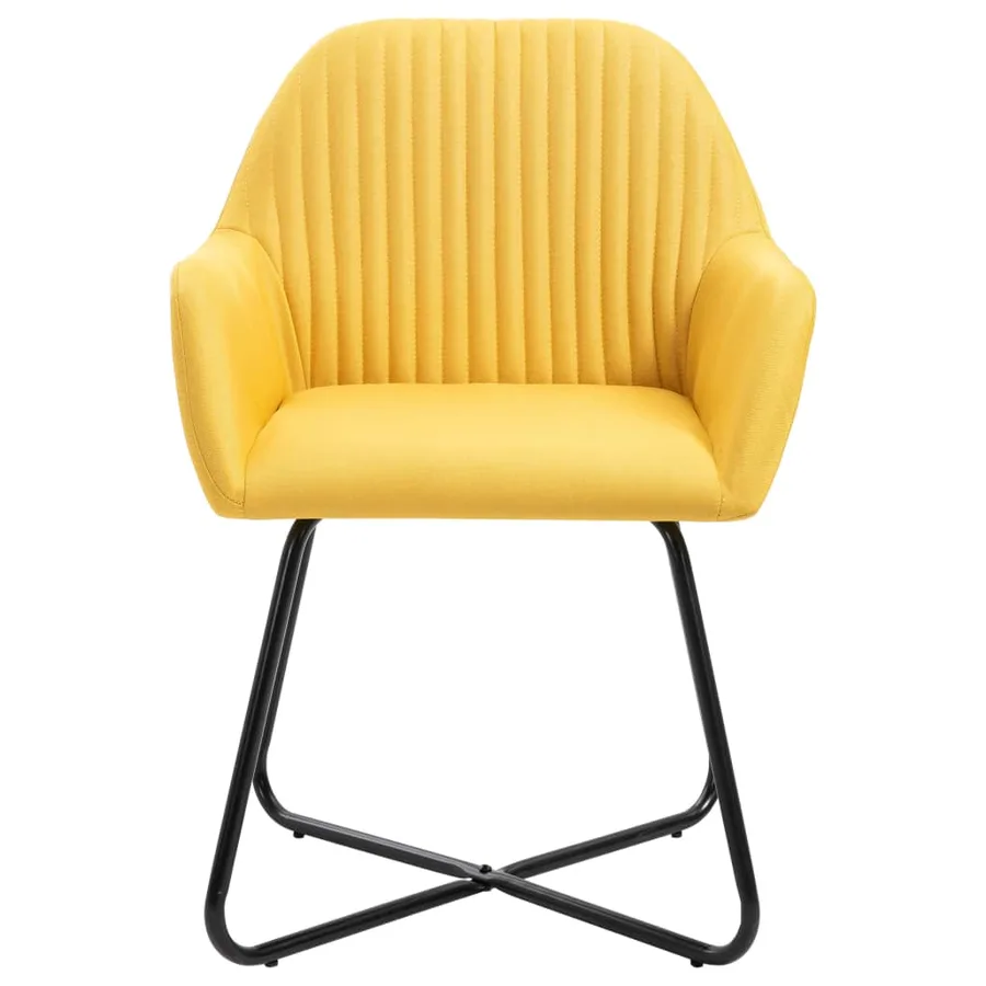 Chaises à manger lot de 2 jaune tissu - 3
