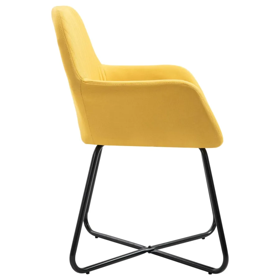 Chaises à manger lot de 2 jaune tissu - 4