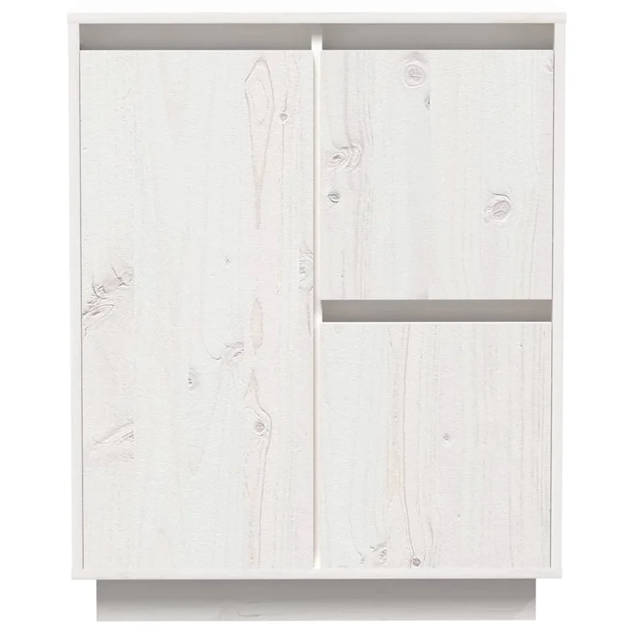 Buffet Blanc 60x34x75 cm Bois massif de pin - 5