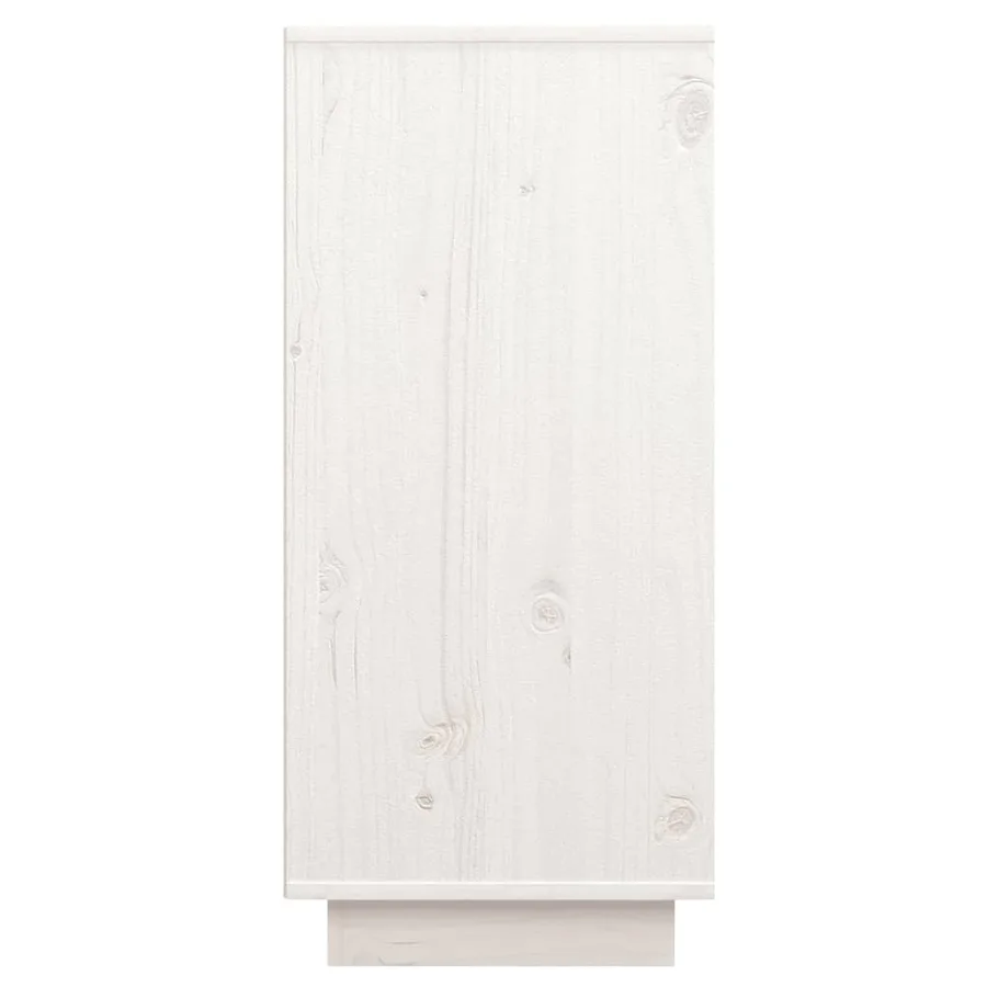 Buffet Blanc 60x34x75 cm Bois massif de pin - 7