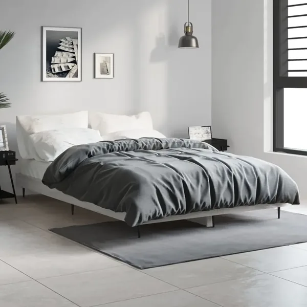 Cadre de lit sans matelas sonoma gris 120x190 cm