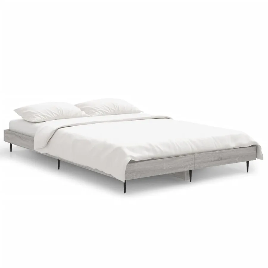 Cadre de lit sans matelas sonoma gris 120x190 cm - 2