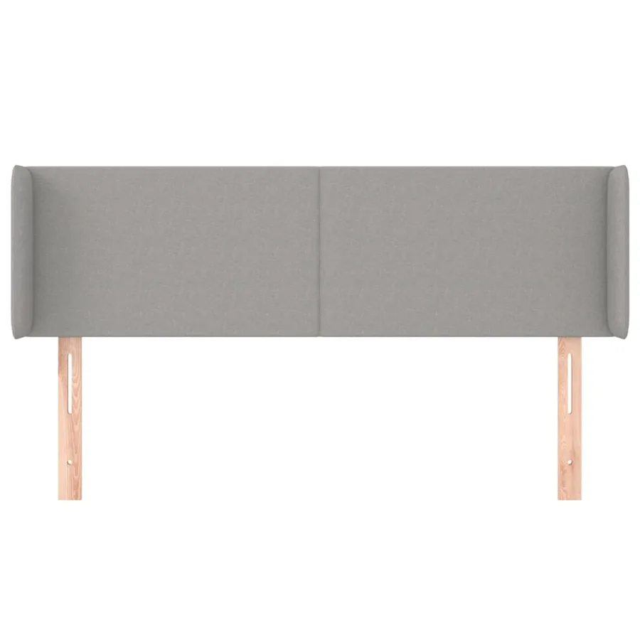 Tête de lit avec oreilles Gris clair 147x16x78/88 cm Tissu - 3