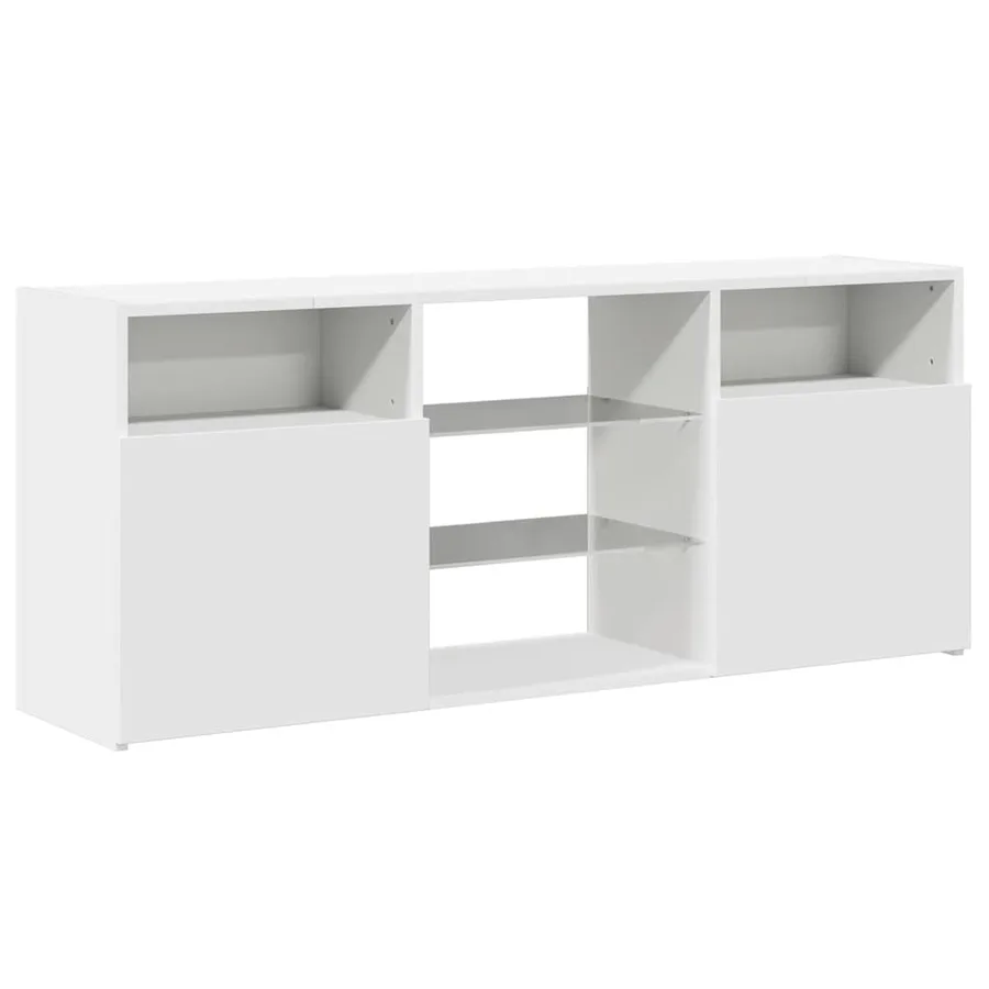 Meuble TV avec lumières LED blanc 120x30x50 cm - 7