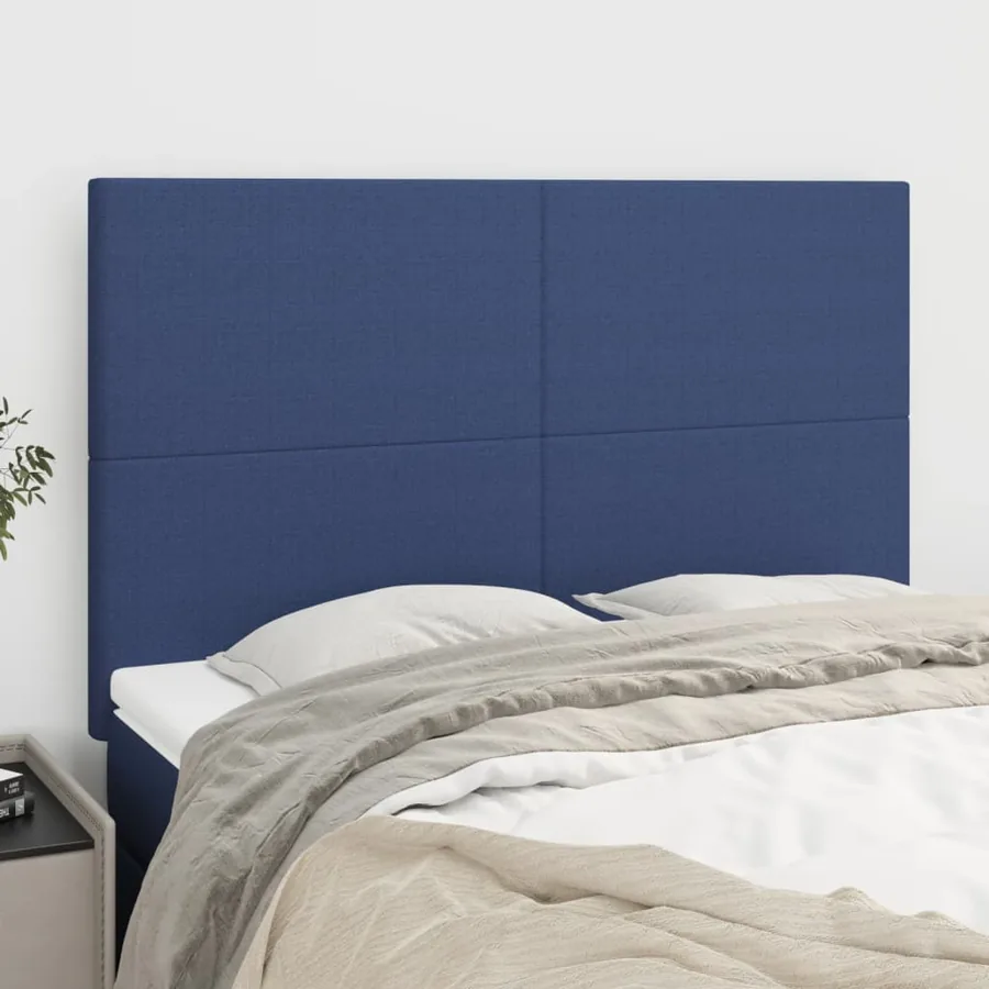 Tête de lit Bleu 144x5x118/128 cm Tissu