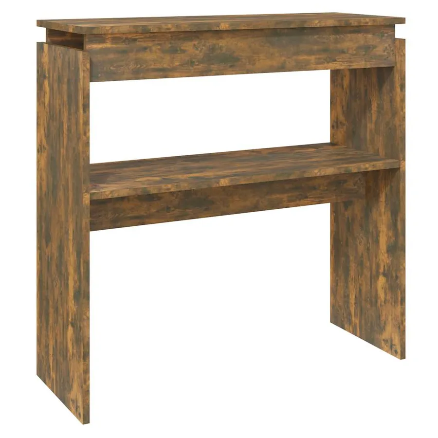 Table console Chêne fumé 80x30x80 cm Bois d'ingénierie - 2