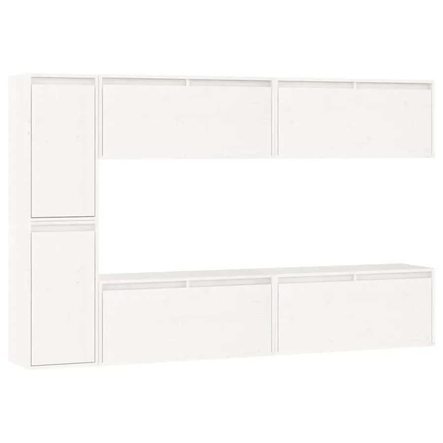 Meubles TV 6 pcs Blanc Bois massif de pin - 2