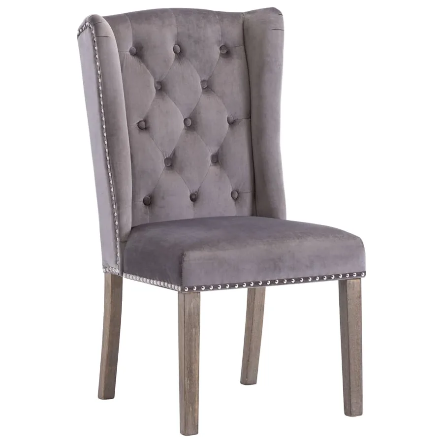 Chaises à manger lot de 2 gris velours - 3