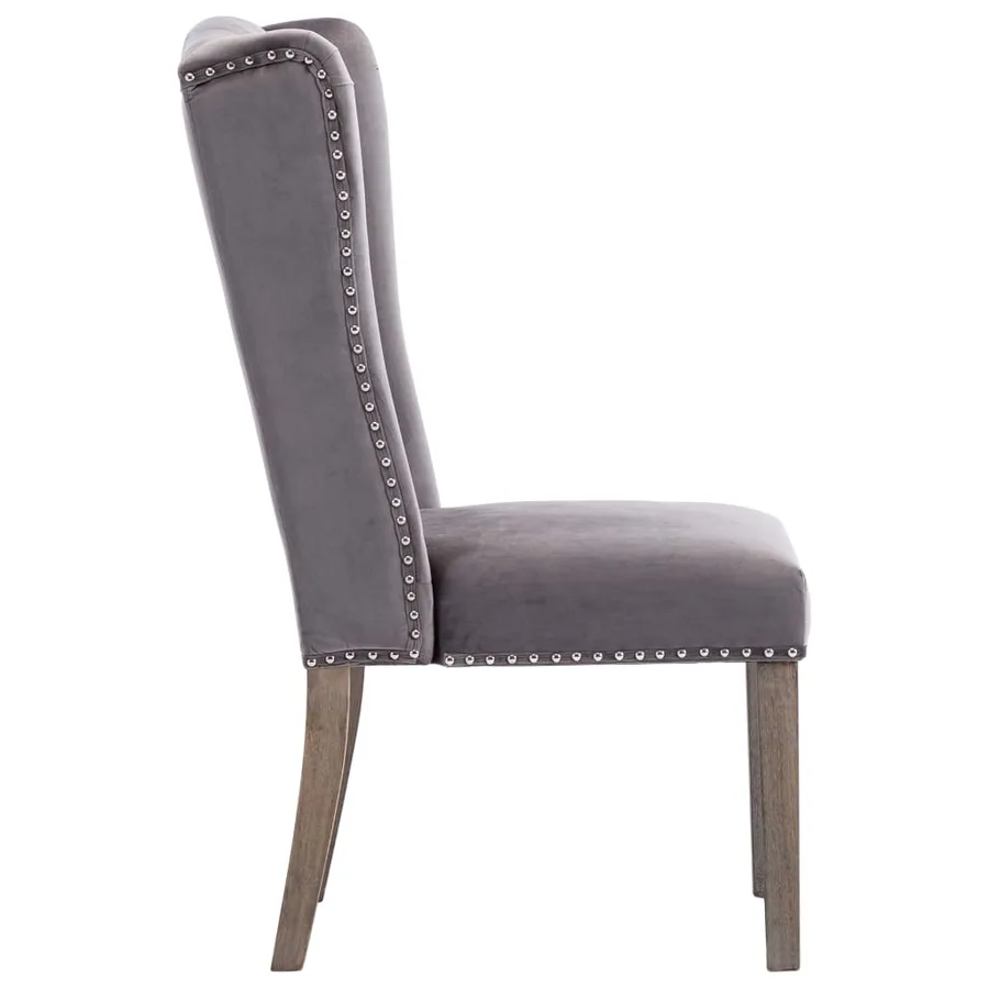 Chaises à manger lot de 2 gris velours - 5
