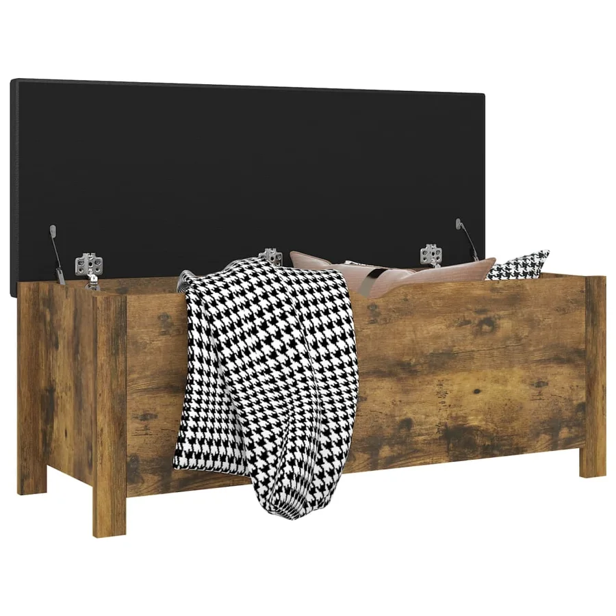 Boîte de rangement et coussin Chêne fumé 105x40x45 cm Aggloméré - 3