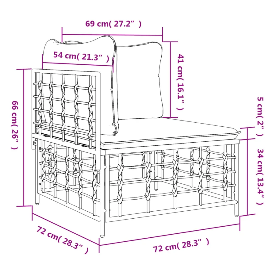Canapé d'angle de jardin avec coussin beige résine tressée - 8