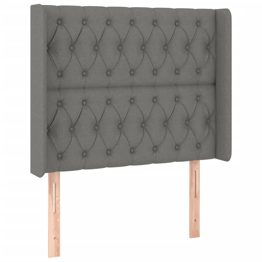 Tête de lit à LED Gris foncé 103x16x118/128 cm Tissu - 3