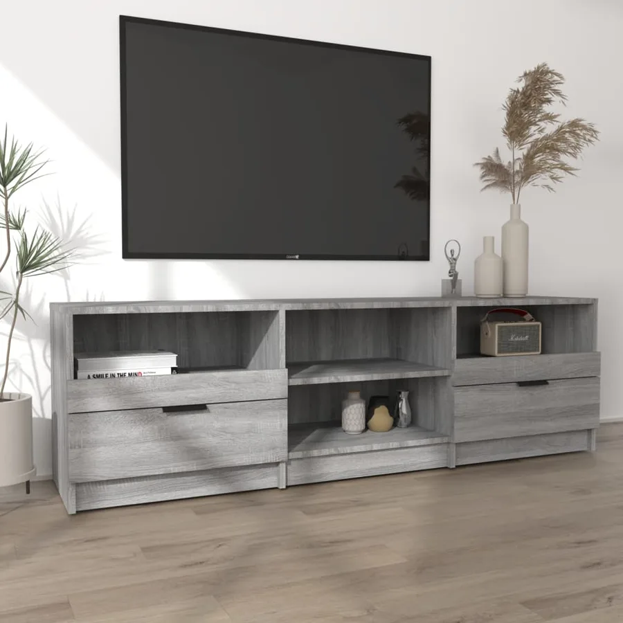 Meuble TV Sonoma gris 150x33,5x45 cm Bois d'ingénierie - 3
