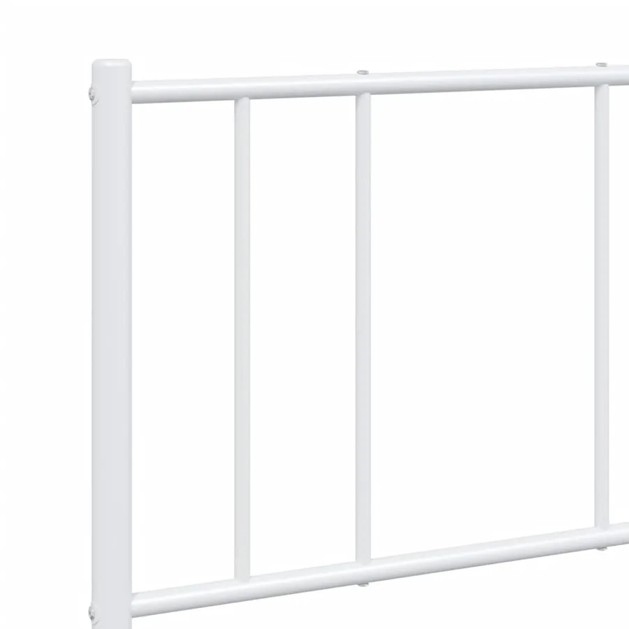 Cadre de lit métal sans matelas et tête de lit blanc 120x190 cm - 9