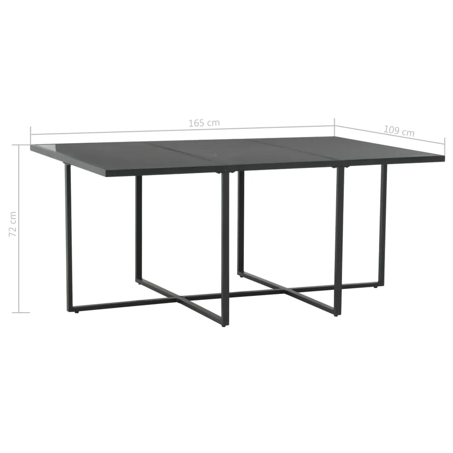 Ensemble à manger d'extérieur 7pcs coussins résine tressée noir - 8