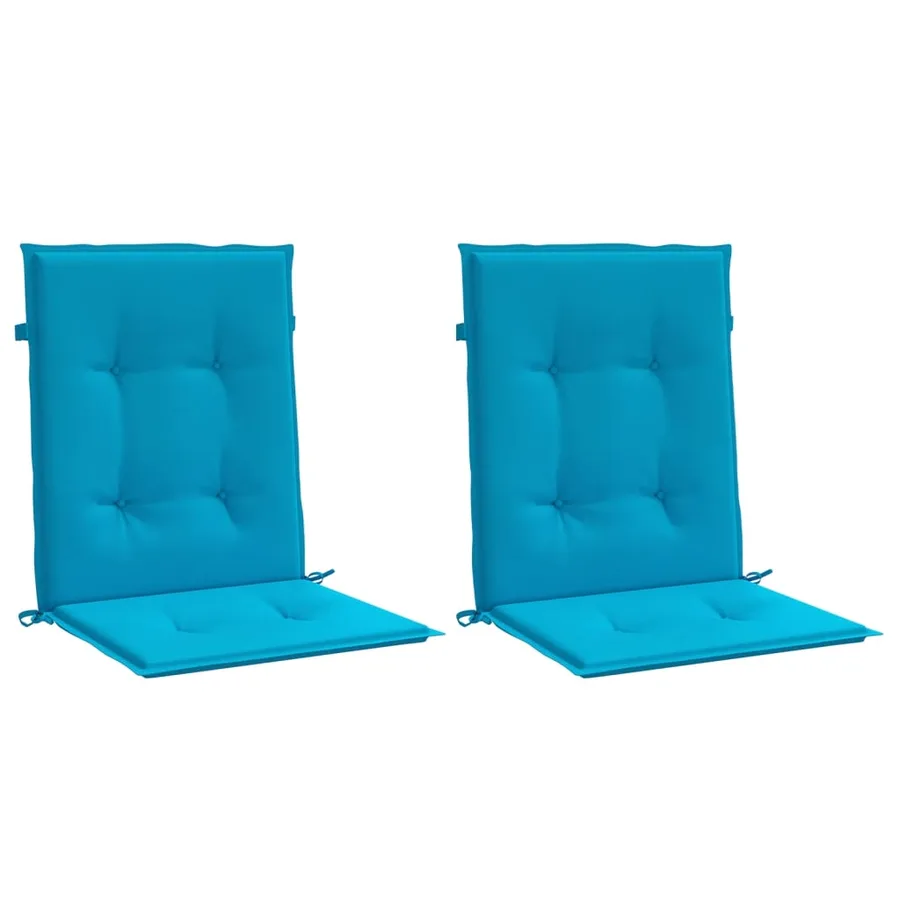 Coussins de chaise de jardin à dossier bas lot de 2 bleu - 3