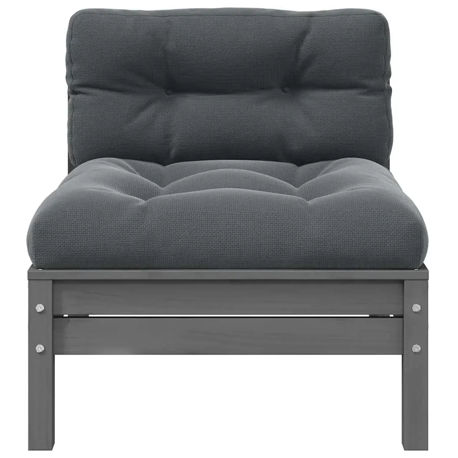 Canapé central de jardin avec coussins anthracite Gris Pin - 2