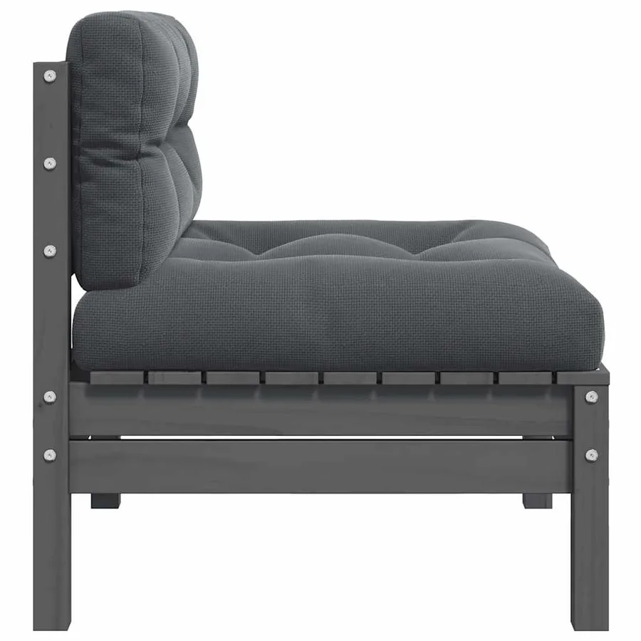 Canapé central de jardin avec coussins anthracite Gris Pin - 3