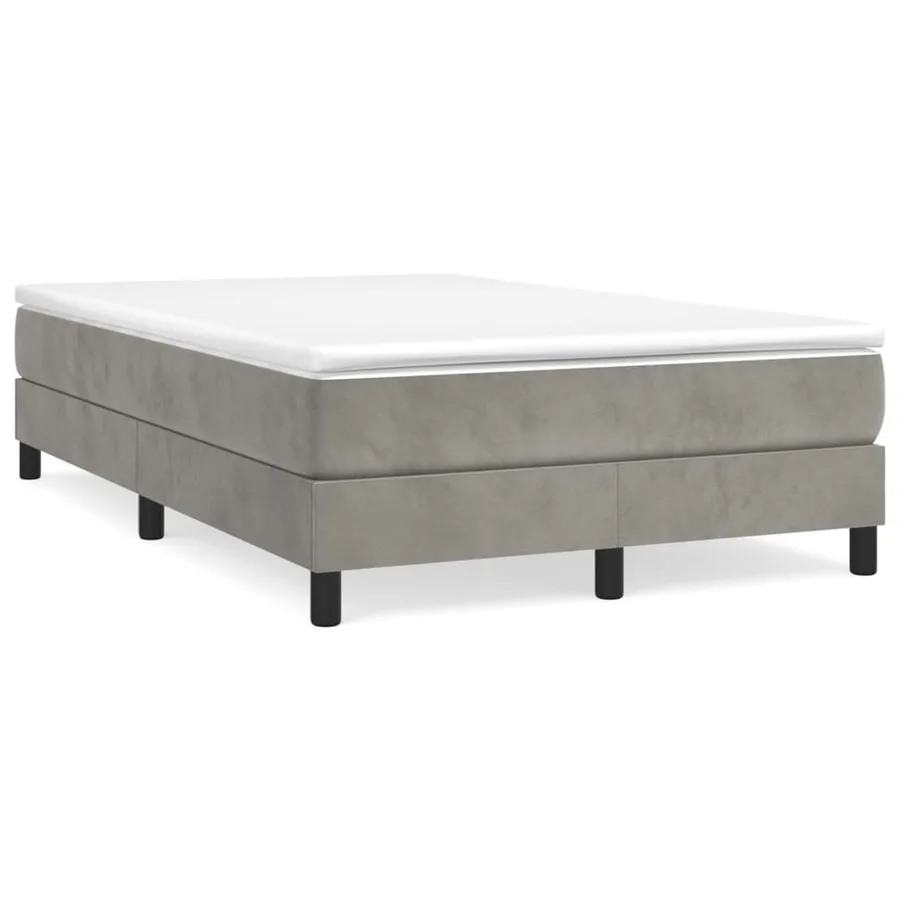 Sommier à lattes de lit et matelas Gris clair 120x200cm Velours - 2