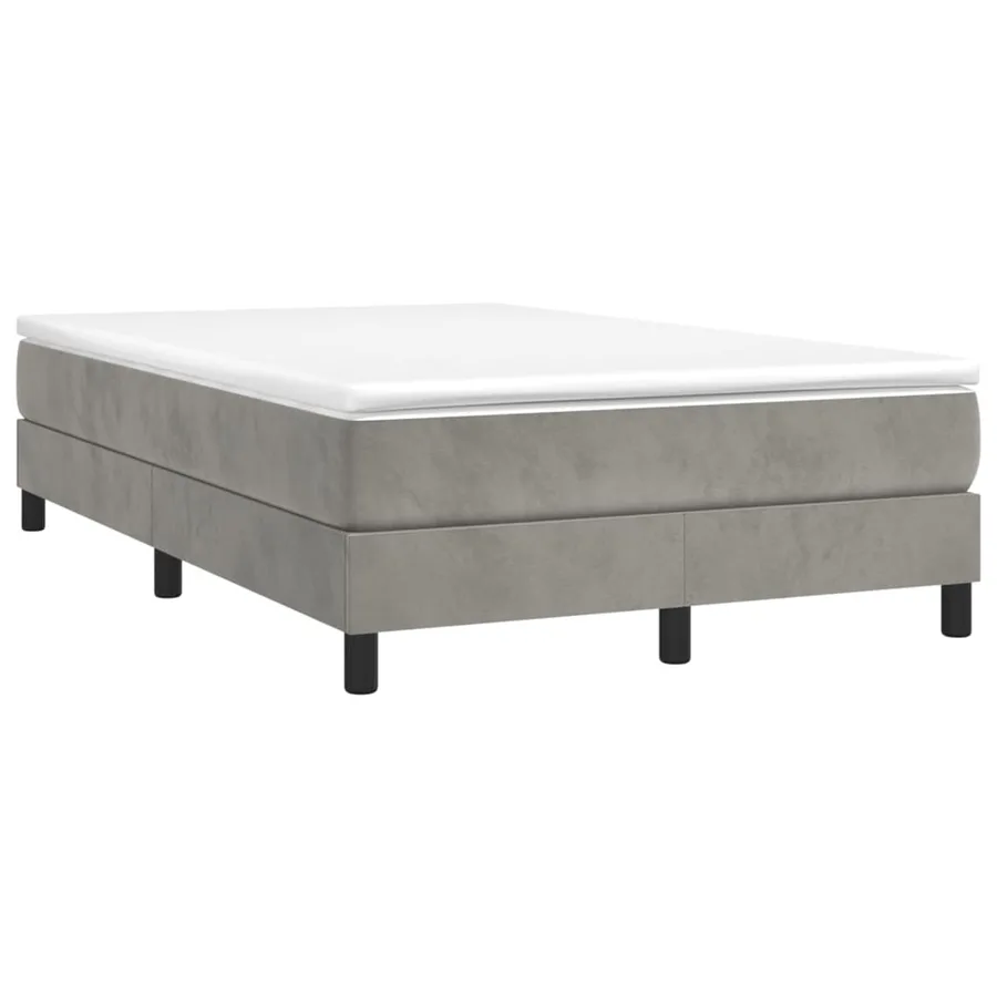 Sommier à lattes de lit et matelas Gris clair 120x200cm Velours - 3