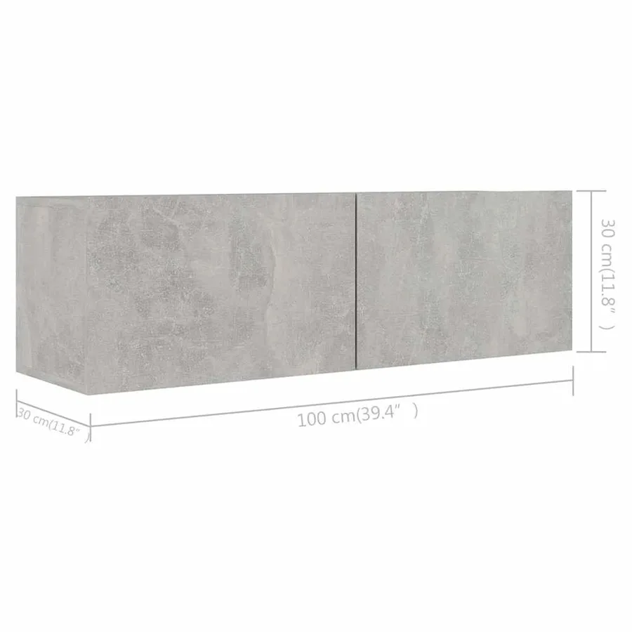 Ensemble de meubles TV 6 pcs Gris béton Bois d'ingénierie - 7