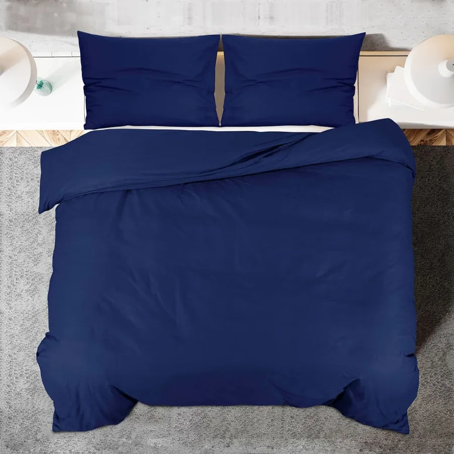 Ensemble de housse de couette Bleu marine 200x200 cm Microfibre - 5