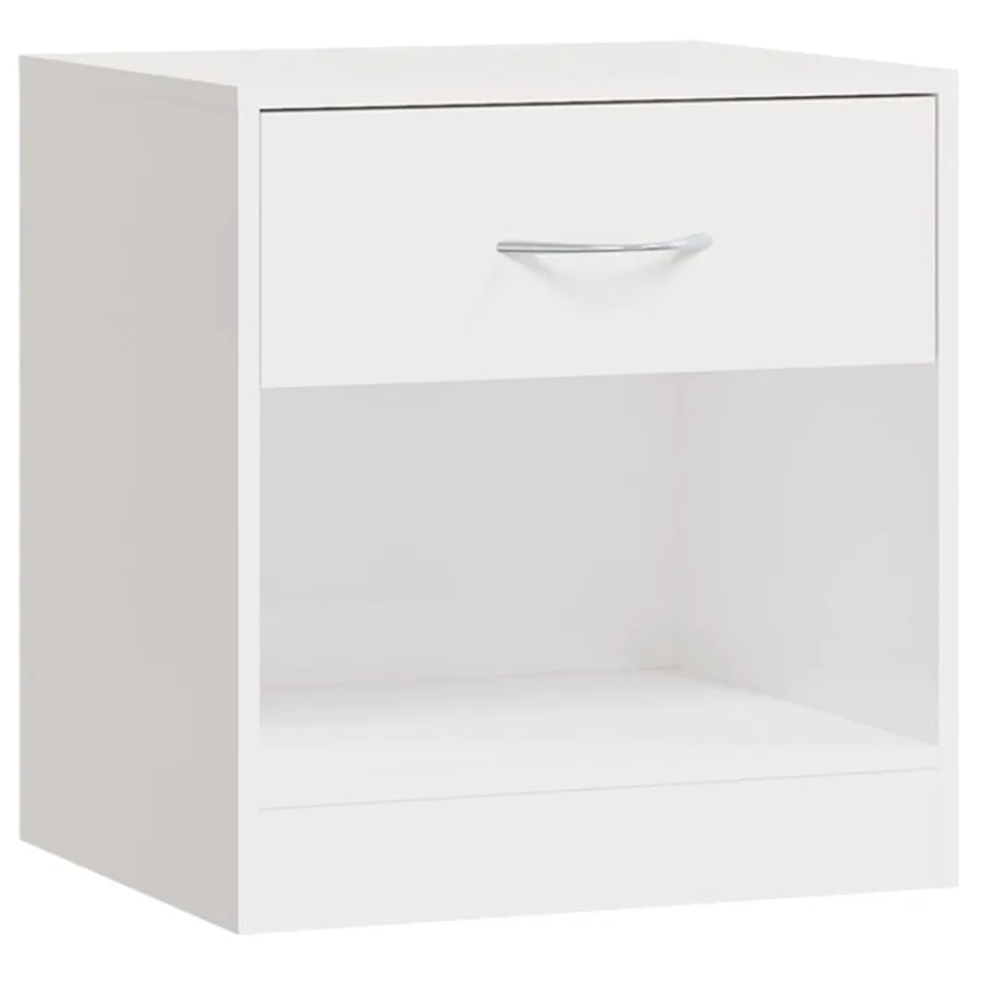 Tables de chevet 2 pcs avec tiroir Blanc brillant - 6
