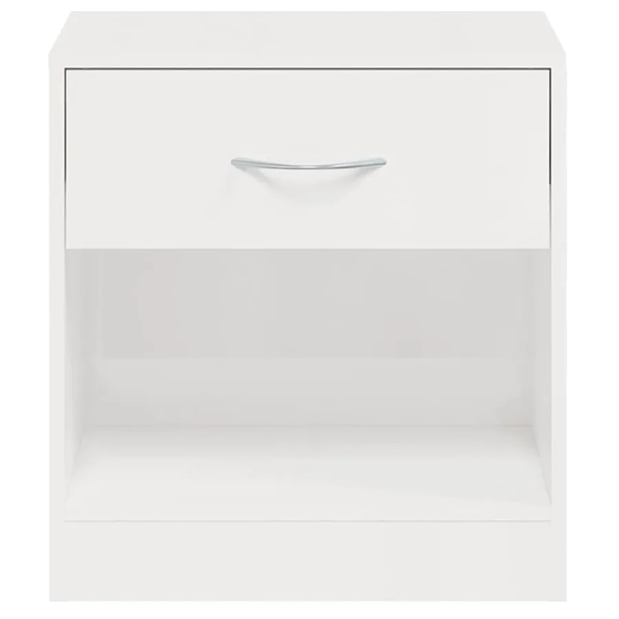 Tables de chevet 2 pcs avec tiroir Blanc brillant - 8