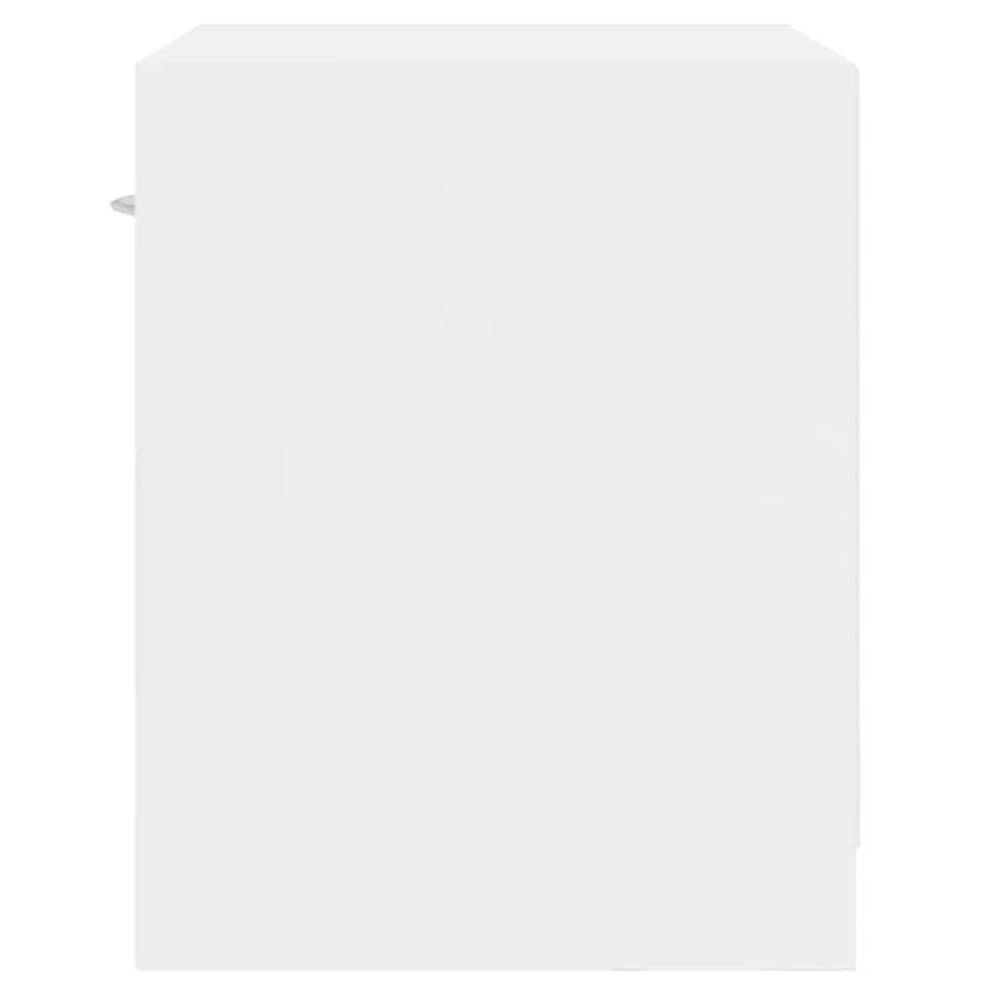 Tables de chevet 2 pcs avec tiroir Blanc brillant - 9