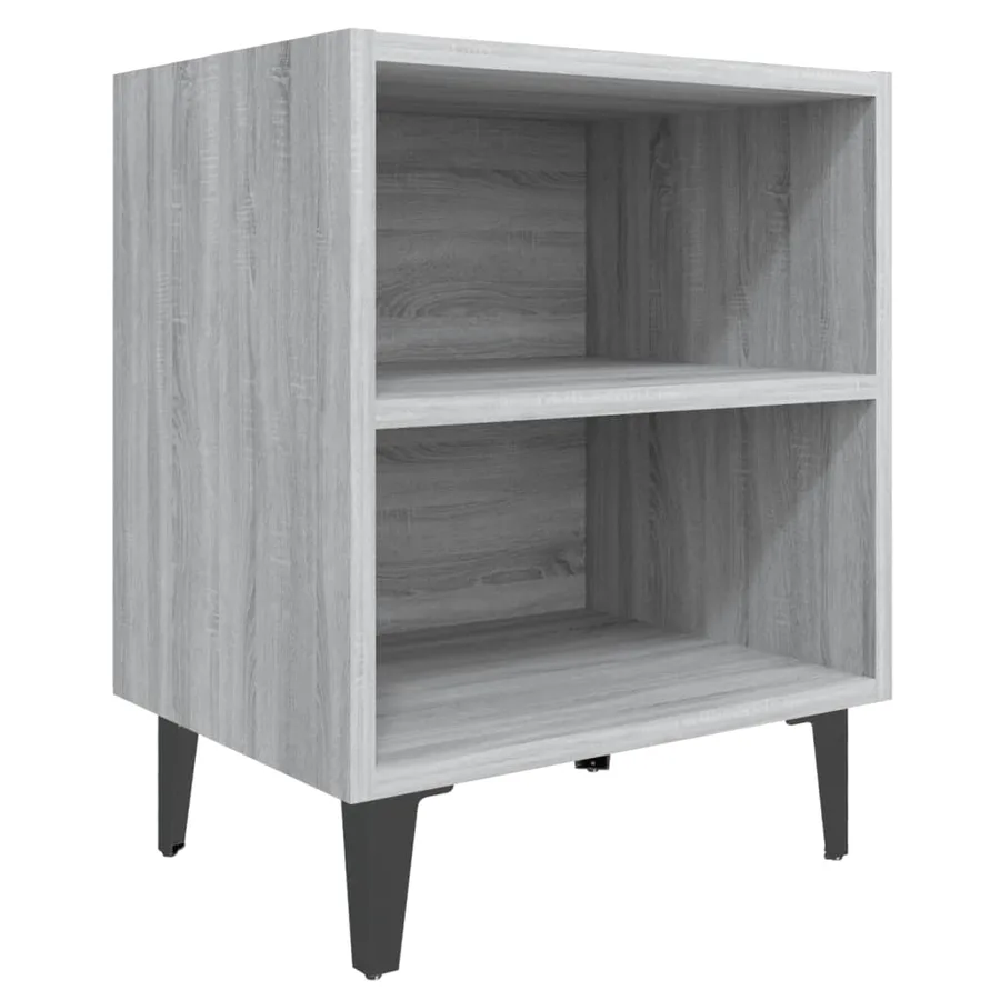 Table de chevet avec pieds en métal Sonoma gris 40x30x50 cm - 2