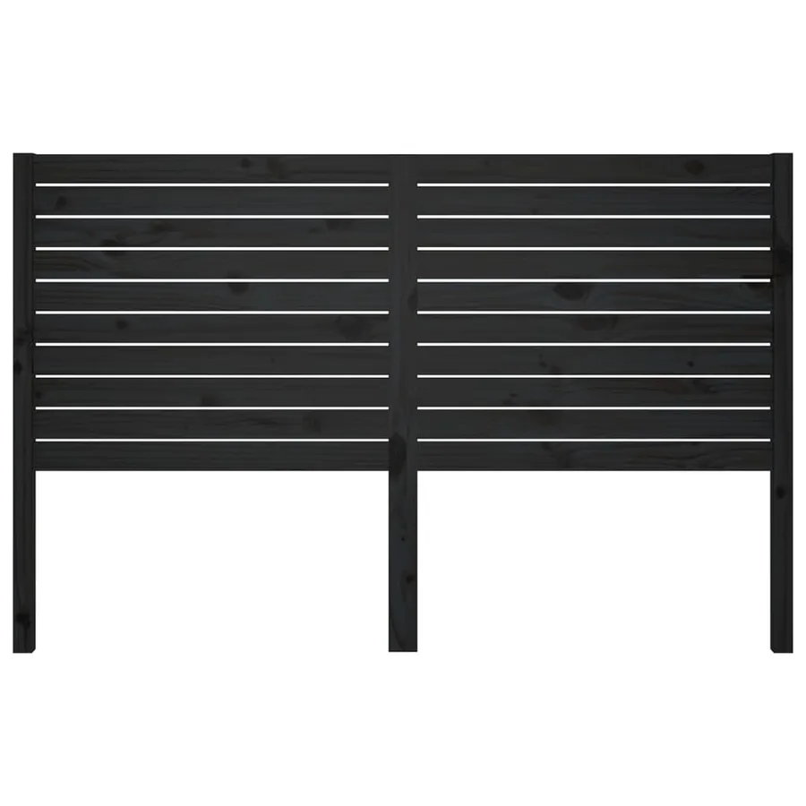 Tête de lit Noir 166x4x100 cm Bois massif de pin - 3