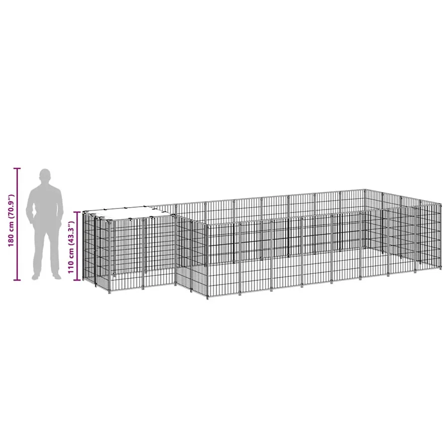 Chenil Noir 10,89 m² Acier - 8