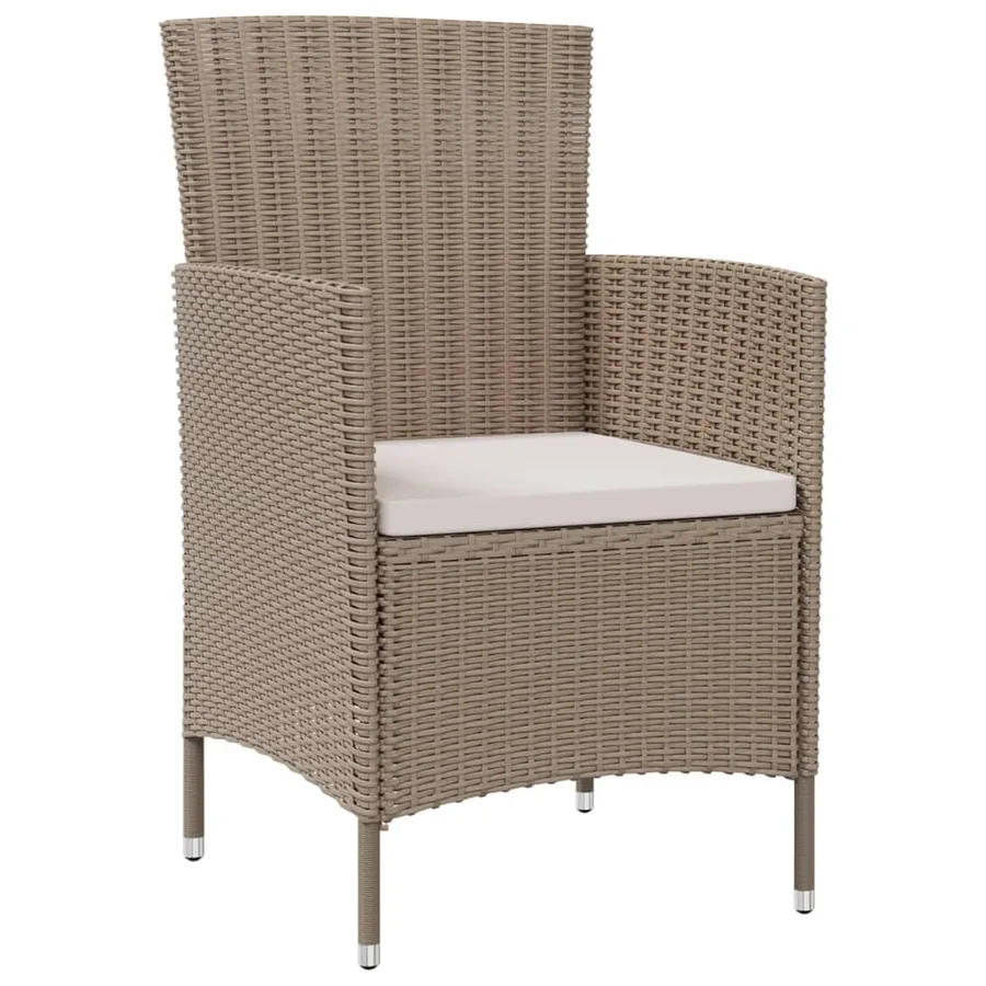 Chaises de jardin avec coussins lot de 2 Résine tressée Beige - 2